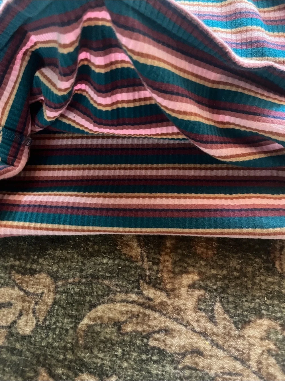 OshKosh B'gosh Girls' Striped Turtleneck - Pink, Blue & Teal